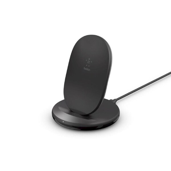 Belkin 15W Wireless Charging Stand with 24W QC 3.0 Wall Charger (Black)