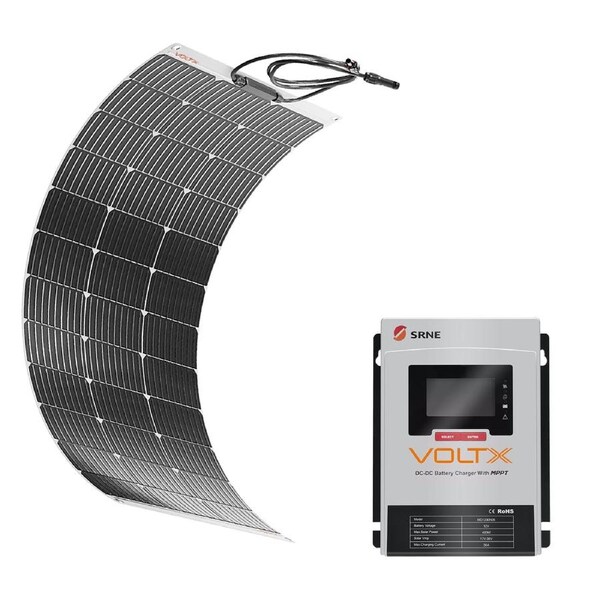 VoltX 100W Solar Panel Flexible + 30A DC-DC Charger