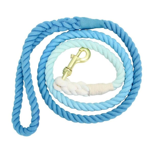 Annabel Trends Hot Dog Durable Lightweight Cotton Rope Lead 1.3m Blue Skies