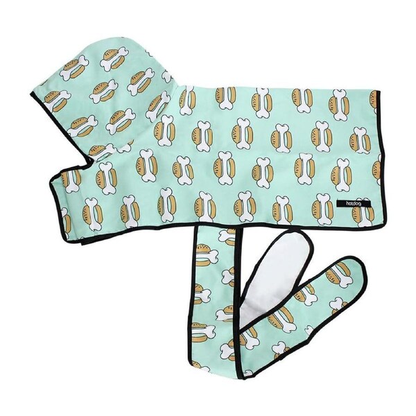 Annabel Trends Hot Dog Beach Slip On Hoodie Towel for Dogs Bone Burger Small