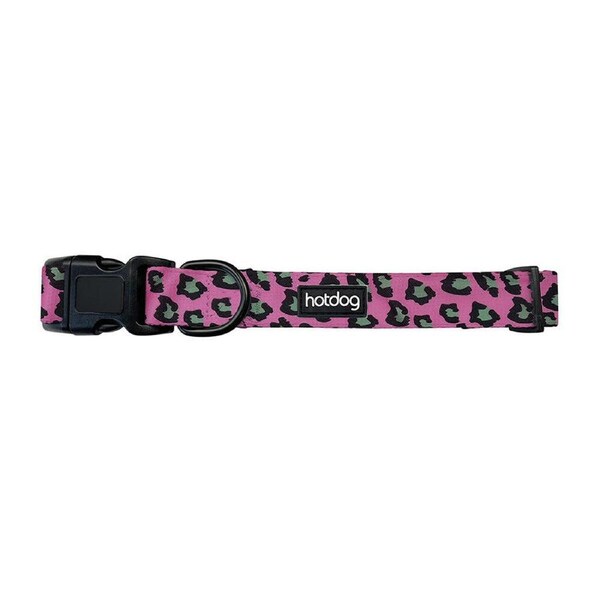 Annabel Trends Hot Dog Adjustable Dog Collar Accessory Pink Ocelot Small