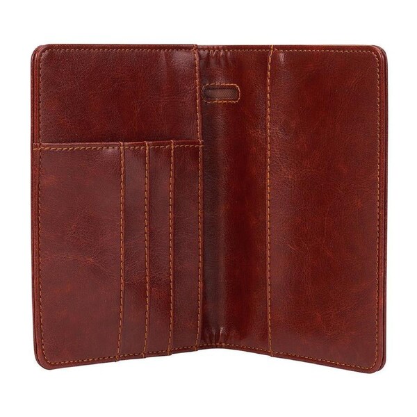Annabel Trends Gentlemans Leather Travel Passport/Card Holder Slim Line Brown