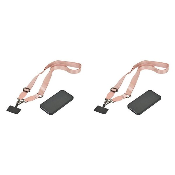 2PK Annabel Trends Stylish Hands-Free Trendy Phone Strap Lanyard Accessory Pink