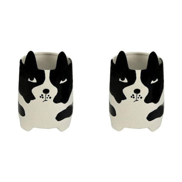 2PK Annabel Trends Cute & Quirky Ceramic Animal Planter Large Duke Dog 22.5cm