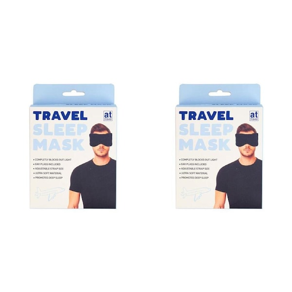 2PK Annabel Trends Travel Sleep Mask Sleeping Eye Cover 11x13cm Black