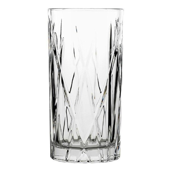 6pc Porto Riley Soda Lime Glass Hi Ball Tumblers Drinkware Set 350ml Clear