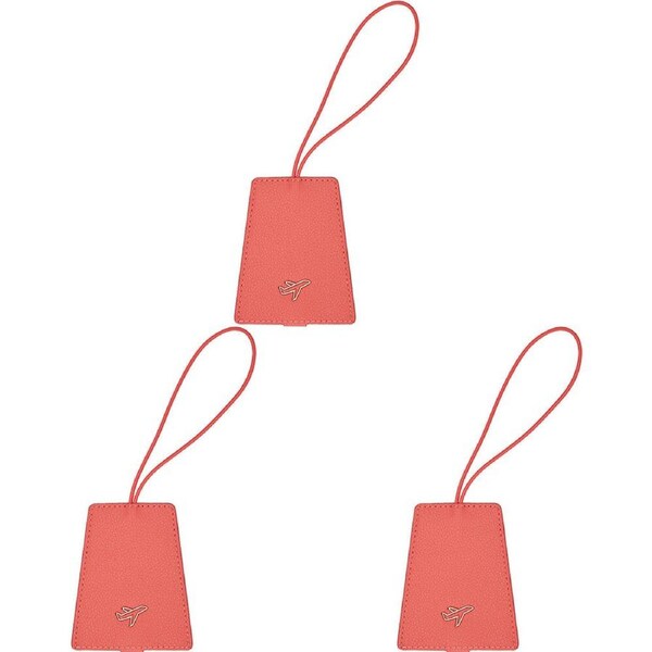 3PK Annabel Trends Vanity Luggage Travel Bag Tag PVC Identifier 9.5x7.5cm Coral