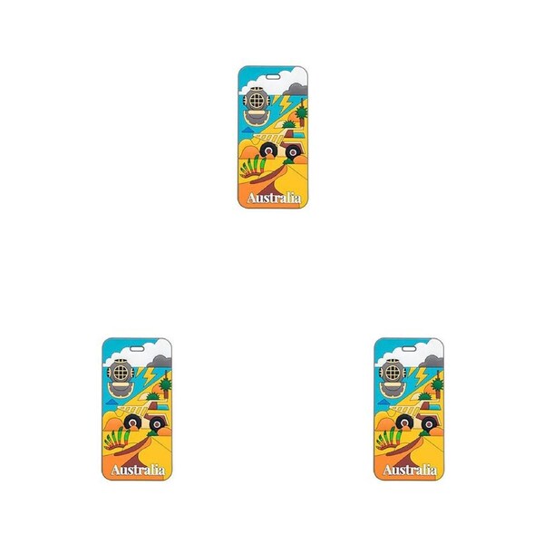 3PK Annabel Trends Australia Luggage Tag Suitcase Label 13cm Western Australia