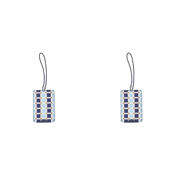 2PK Annabel Trends Check Luggage Tag Suitcase Bag Label Accessory 11cm