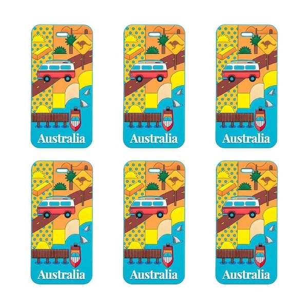6PK Annabel Trends Australia Luggage Tag Travel Label 13cm South Australia
