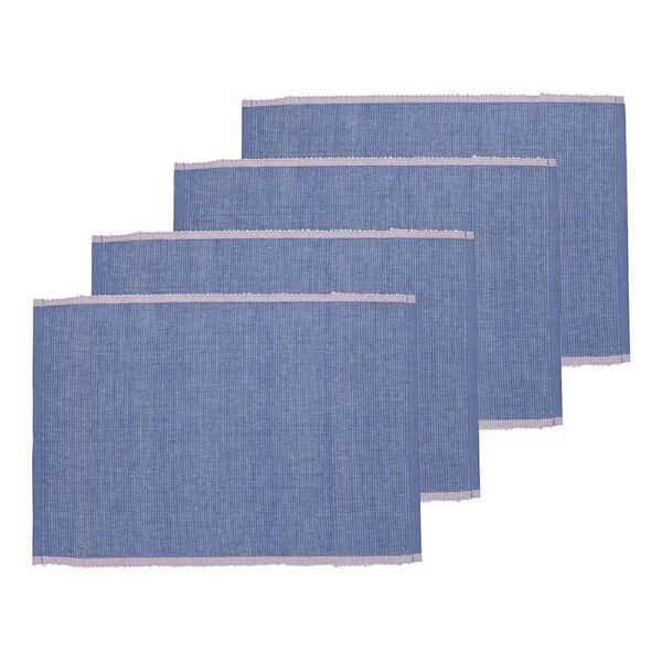 4pc Porto Lola Polycotton Ribbed Placemats/Dining Mat Set 33x45cm Lilac