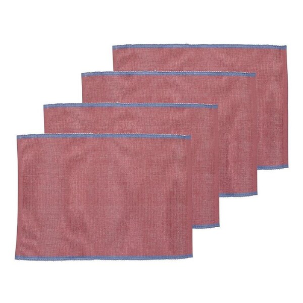 4pc Porto Lola Polycotton Ribbed Placemats/Dining Mat Set 33x45cm Fuchsia
