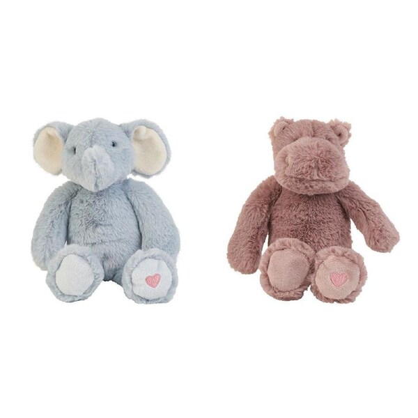 2pc Annabel Trends Plushie Pals Kids Soft Plush Toy Babies Elephant & Hippo 0y+
