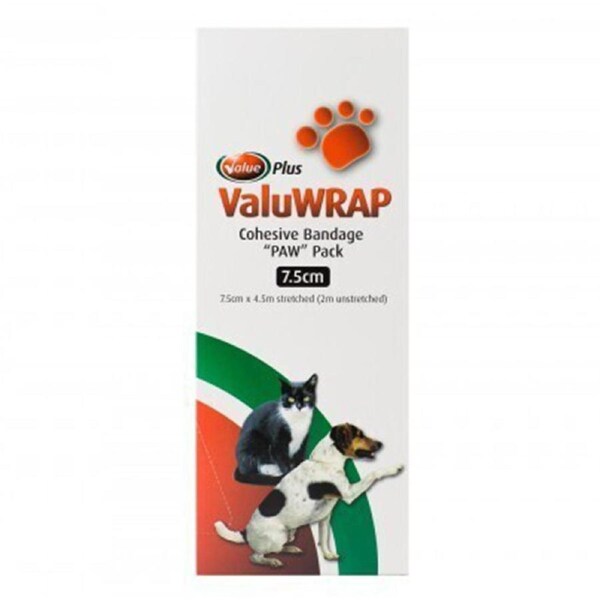 Valuwrap Cohesive Conforming Bandage Paw Pack 7.5cm x 4.5cm x 10