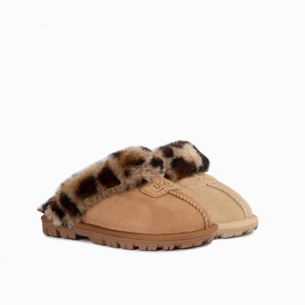 Ugg Kids Coquette Slipper (Leopard Print)(Water Resistant) EU31 / AU11/12 / 190mm / CHESTNUT