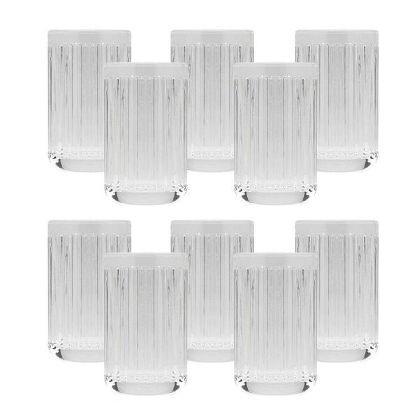 12PK Porto Ellis Glass Tumbler Cup/Holder Bath Organiser Container 12x7cm Clear