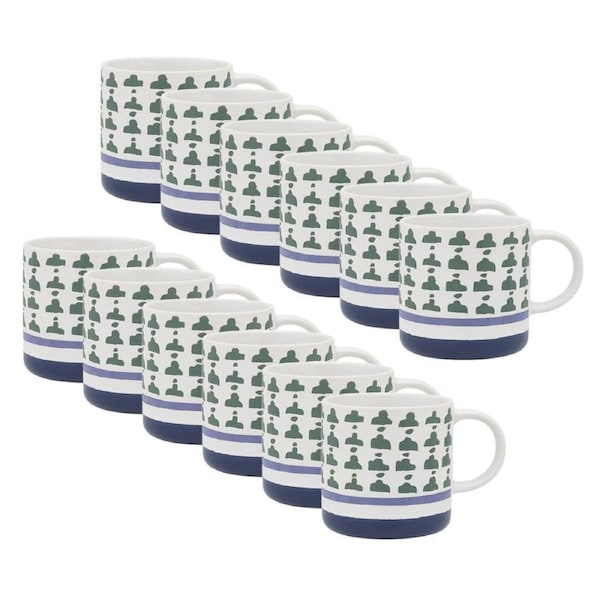 12PK Porto Vida Stoneware Drinking Water/Coffee Mug w/ Handle 12cm/320ml Cactus