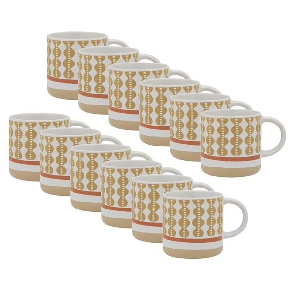 12PK Porto Vida Stoneware Drinking Water/Coffee Mug w/ Handle 12cm/320ml Papaya