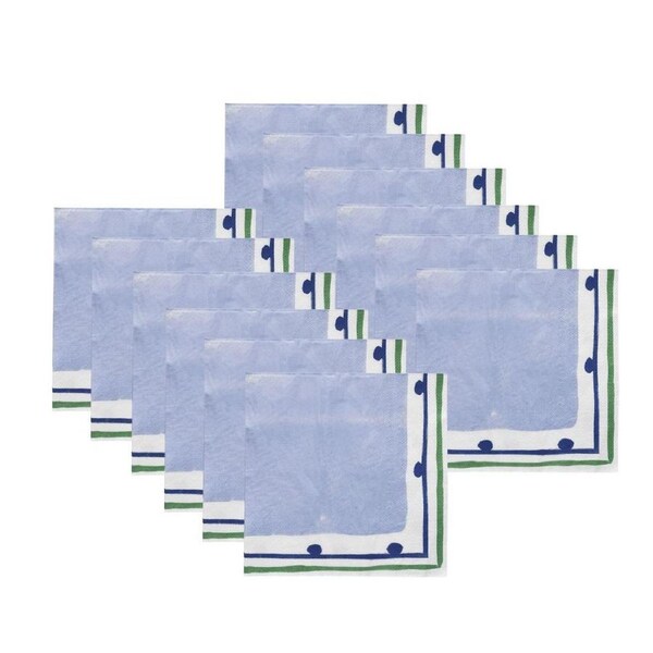 12x 20pc Porto Fiesta Paper Napkin Dinner/Lunch Party Serviette Tissue Blue