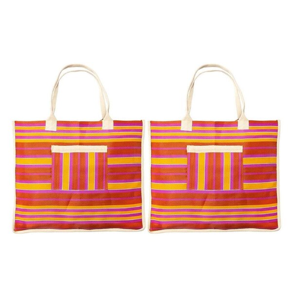 2PK Porto Sol Carry Tote Outdoor Travel Beach Summer Shopping Bag 47x40cm Sunset
