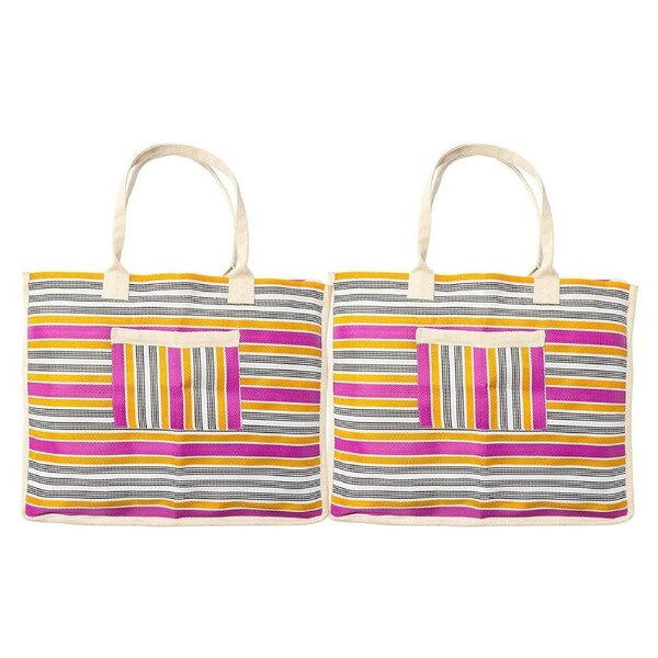 2PK Porto Sol Carry Tote Outdoor Travel Beach Summer Shopping Bag 47x40cm Punch