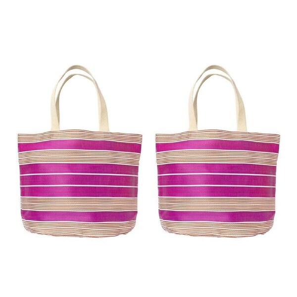 2PK Porto Sol Carry Tote Outdoor Travel Summer Beach Bag 49x38cm Fuchsia