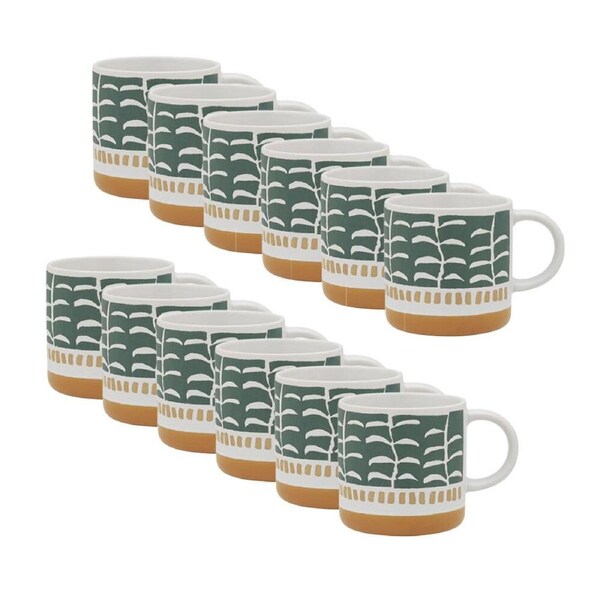 12PK Porto Vida Stoneware Drinking Water/Coffee Mug w/ Handle 12cm/320ml Jungle