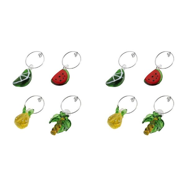 2x 4pc Porto Fiesta Reusable Wine Charm Glass Cocktail Drink Beverage Marker