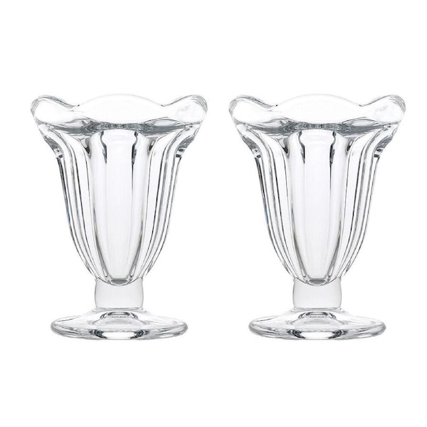 2x 4pc Porto Soda Lime Glass Dessert Ice Cream Sundae Cup 13cm/150ml Clear