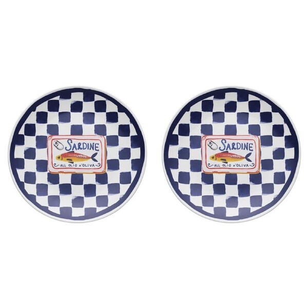 2PK Porto Cucina Porcelain Round Serving Platter Dish Serveware 30cm Sardine