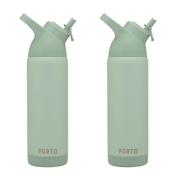 2PK Porto Atlas Vacuumed Insulated Water Bottle Portable Travel Flask 700ml Mint
