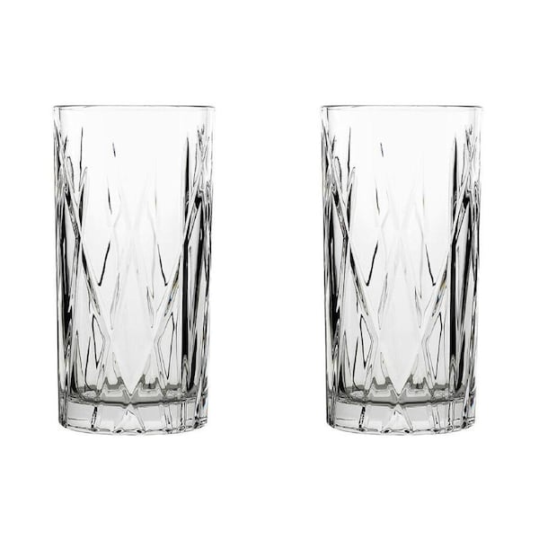 2x 6pc Porto Riley Soda Lime Glass Hi Ball Tumblers Drinkware Set 350ml Clear