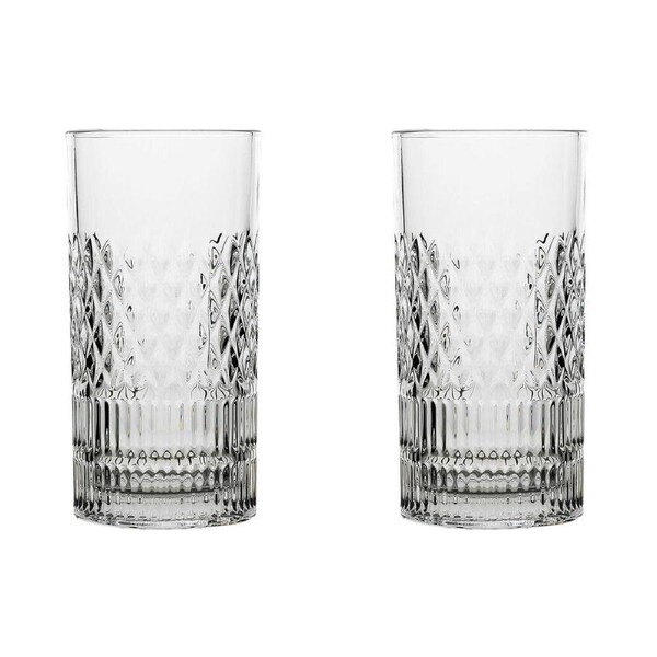 2x 6pc Porto Addison Soda Lime Glass Hi Ball Tumblers Drinkware Set 350ml Clear