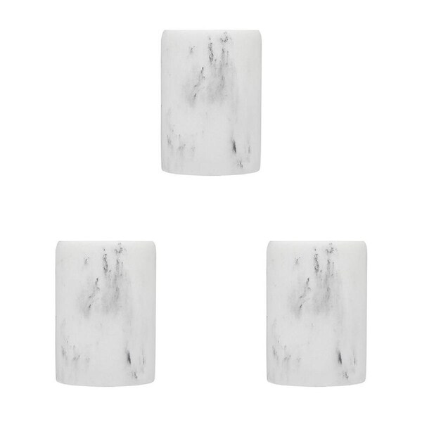 3PK Porto Porto Plaza Resin Tumbler Cup Bath Organiser Container 8x11cm Marble