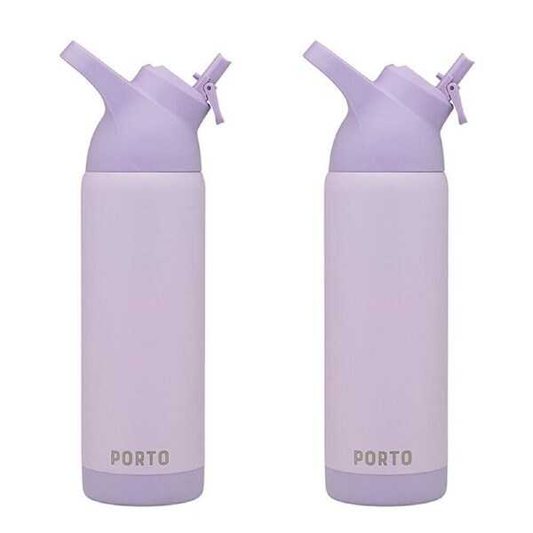 2PK Porto Atlas Vacuumed Insulated Water Bottle Portable Flask 700ml Lilac