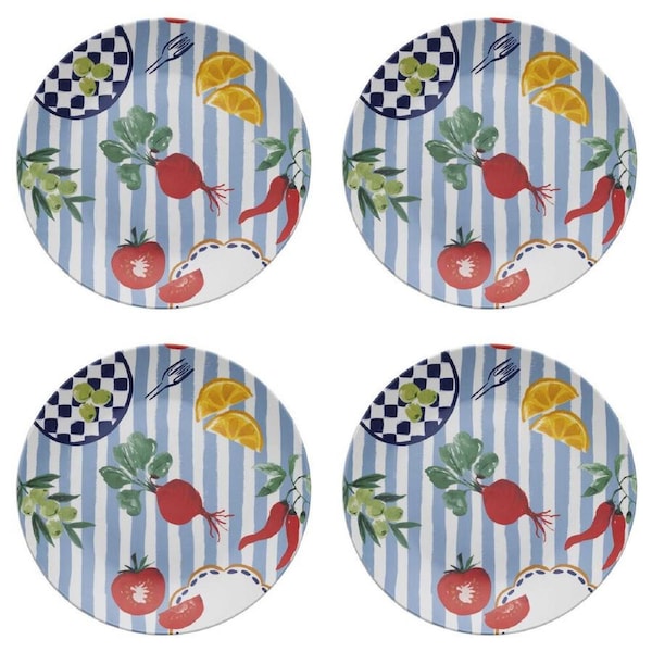 4PK Porto Cucina Porcelain Round Platter Tray Kitchen Serveware 30cm Fiesta