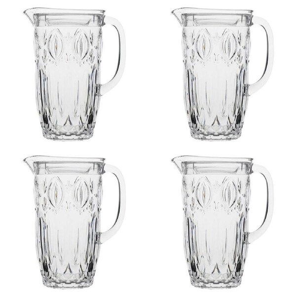 4PK Porto Lima Home/Kitchen 23.5x17cm Plastic Water Container/Pitcher 1.7L Clear