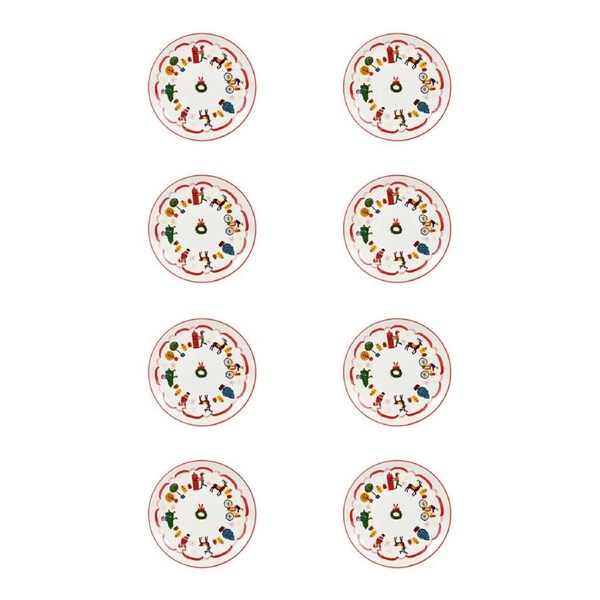 8PK Porto Night Before Dolomite Small Plate Kitchen Serveware 15.5cm Festive