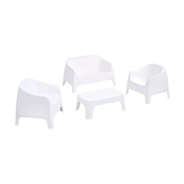 Marquee 4pc Outdoor Sofa Chair Lounge Coffee Table Set White