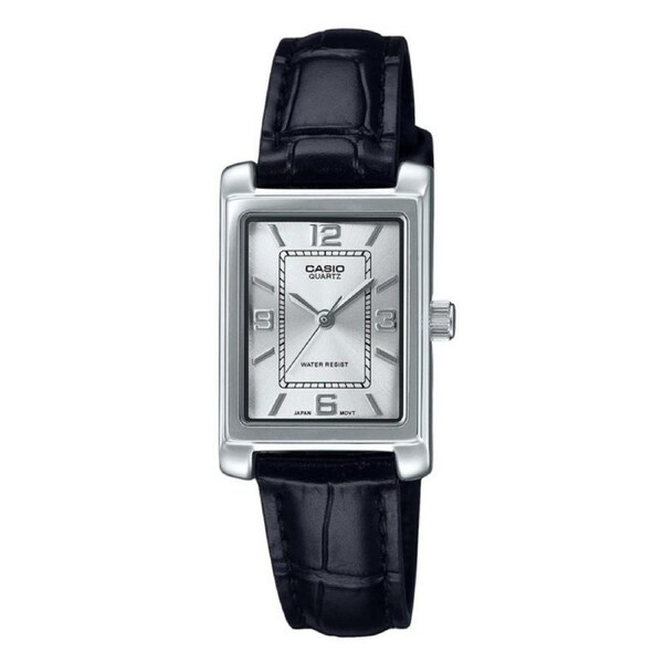 Casio Analog Leather Strap Silver Dial Quartz LTP-1234LL-7A Womens Ladies Watch