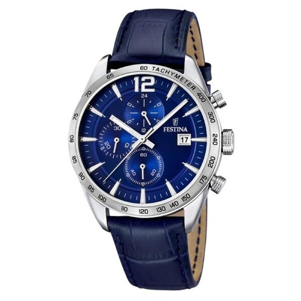 Festina Timeless Chronograph Tachymeter Blue Dial Quartz F16760-3 Mens Watch