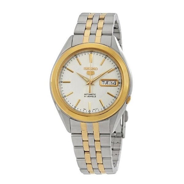 Seiko 5 Stainless Steel White Dial 21 Jewels Automatic SNKL24K1 30M Mens Watch