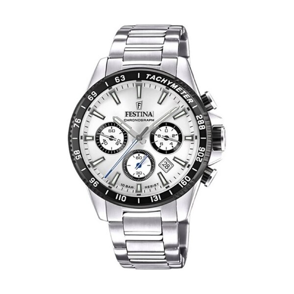 Festina Timeless Chronograph Stainless Steel Silver Dial F205601 100M Mens Watch