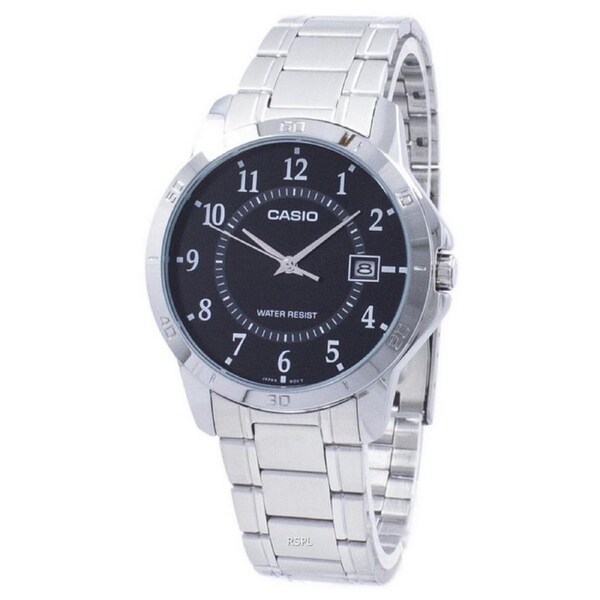 Casio Analog Stainless Steel Date Japan Mov't Quartz MTP-V004D-1B 30M Mens Watch