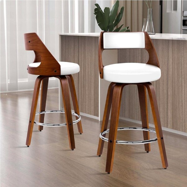 2x ALFORDSON Bar Stools Freddy White