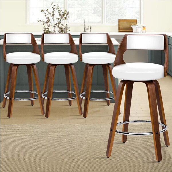 4x ALFORDSON Bar Stools Freddy White