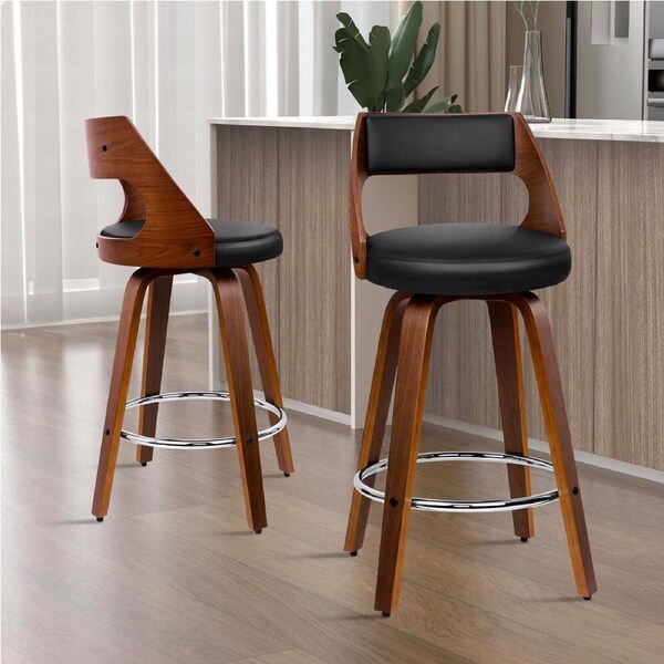 2x ALFORDSON Bar Stools Freddy Black