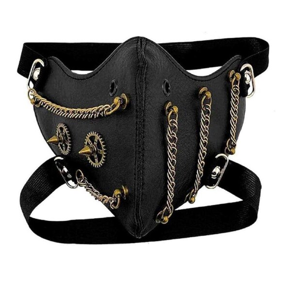 Punk Style Chain Mask Gothic Party Face Cover Cosplay Accessory for Men Women