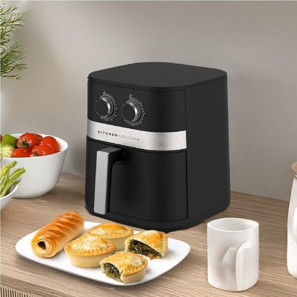 Kitchen Couture 5.5L Compact Air Fryer Stylish Powerful Healthy Cooking Black
