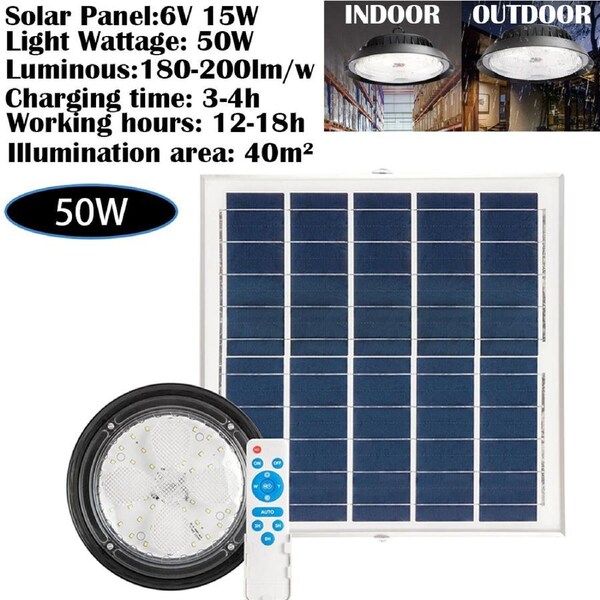 SOLAR POWER HIGH BAY LED LIGHT 50W SMD SUPER BRIGHT LAMP GKD50W
